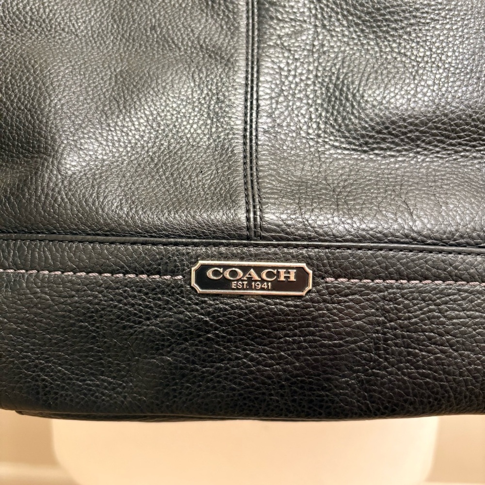 Coach Black Leather Tote Bag - Picture 3 of 16